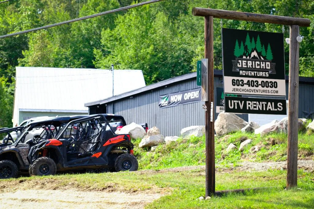 Deck overlooking trail access in Jericho neighborhood of Berlin NH