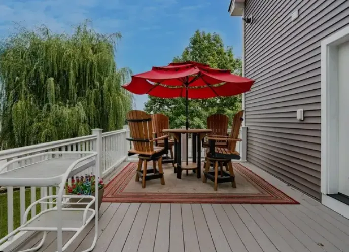 Traditional-style cedar deck on South End home in Concord NH