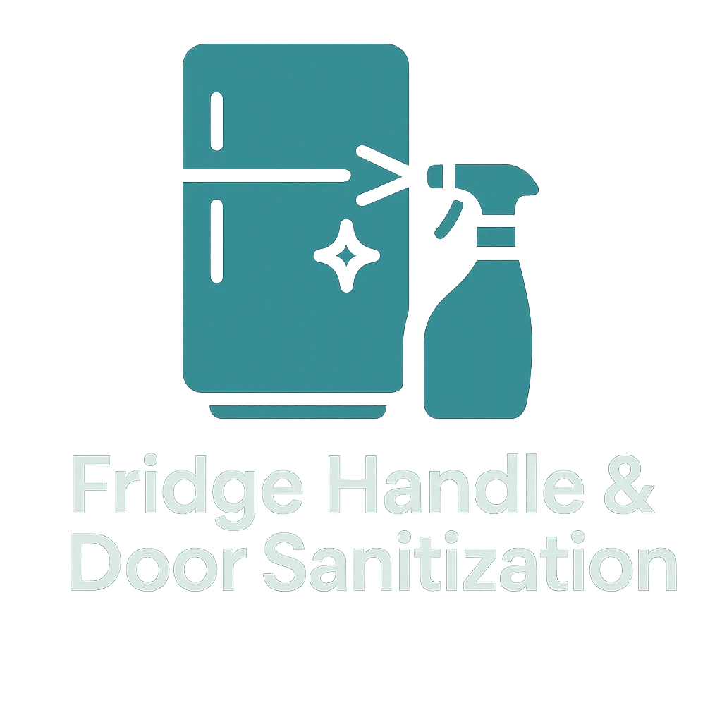 Fridge handle icon labeled 'Fridge Handle & Door Sanitization,' included as part of hygienic detailing for new client cleanings