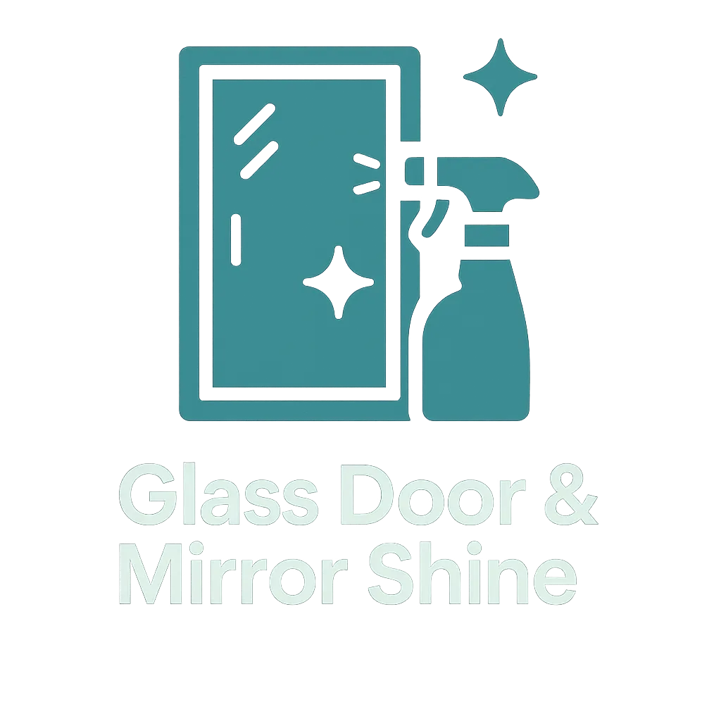 Sparkling glass icon labeled 'Glass Door & Mirror Shine,' promoting spotless glass surfaces included in the initial clean package