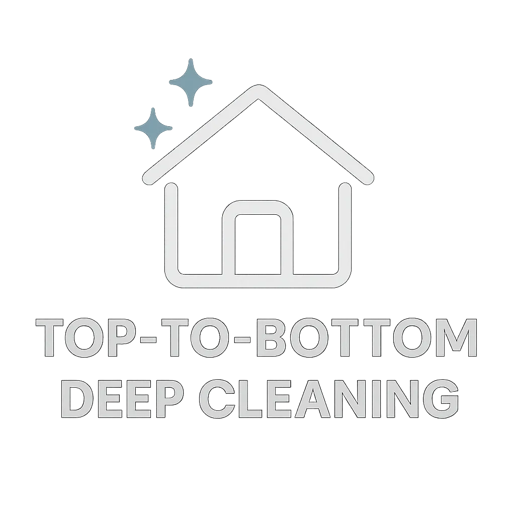House with sparkle icon labeled 'Top-To-Bottom Deep Cleaning,' representing intensive cleaning ideal for spring resets or seasonal deep cleans