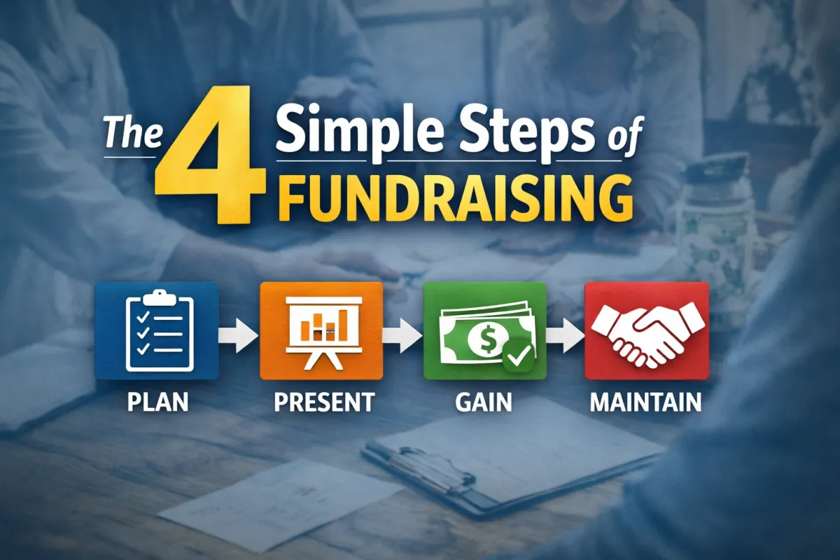 The 4 Simple Steps of Fundraising: Plan, Present, Gain, Maintain