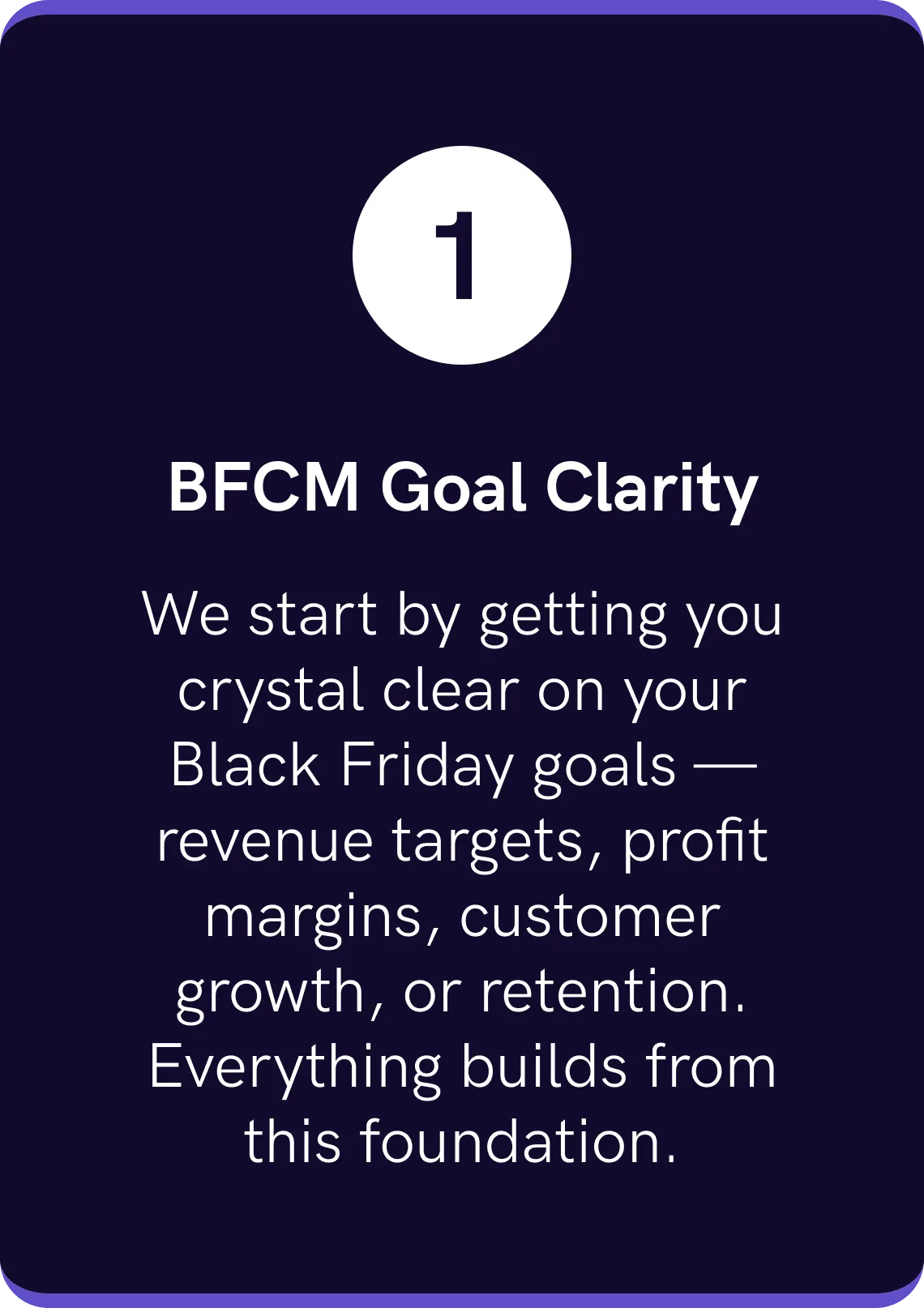 BFCM Goal Clarity