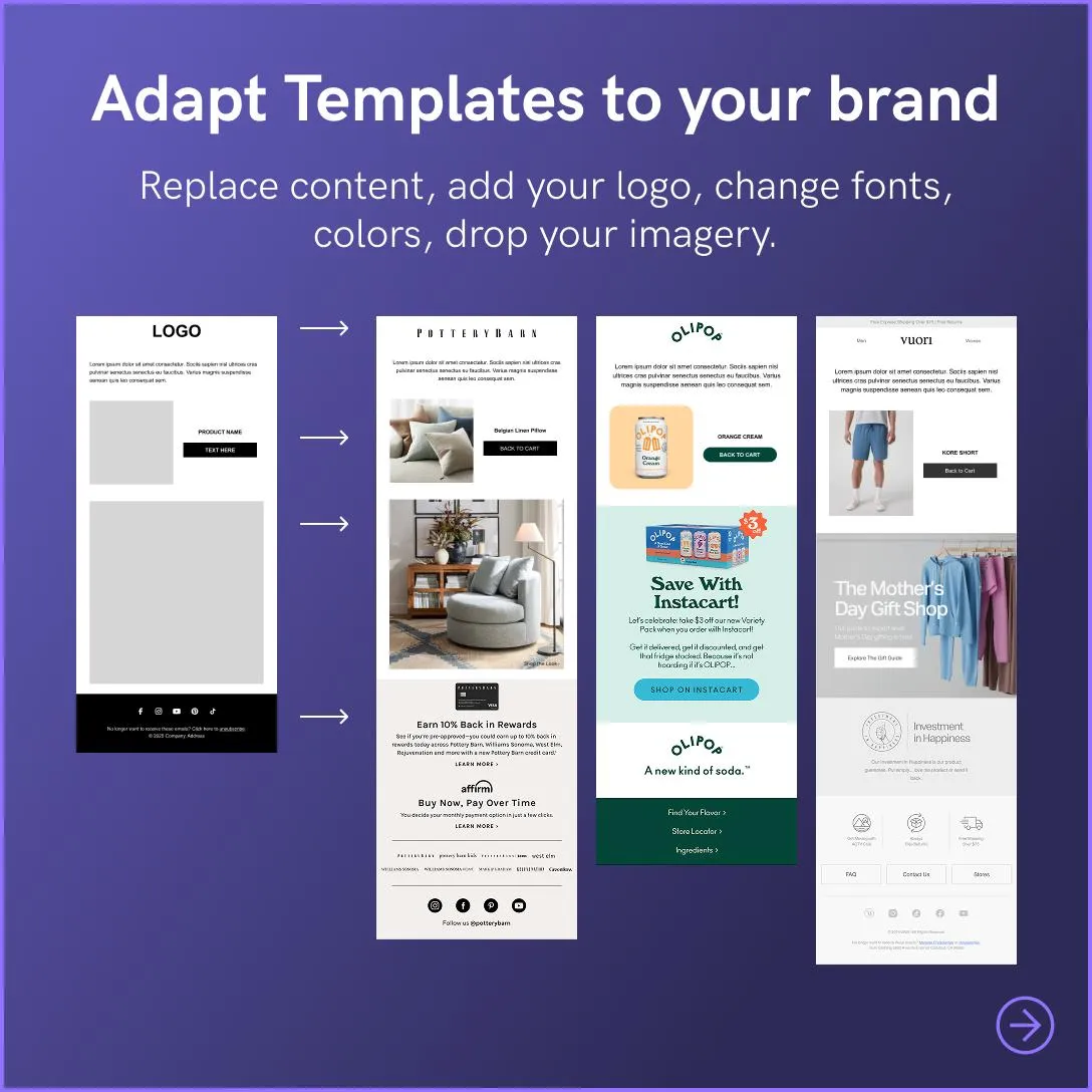 Adapt templates to your brand