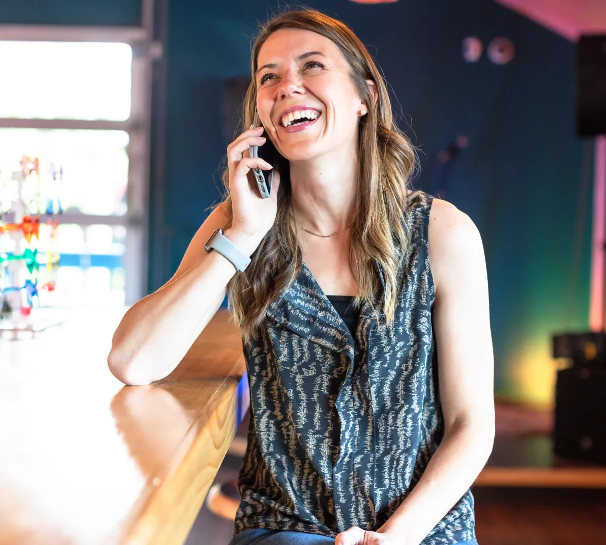 Danielle Bornowski talking on the phone