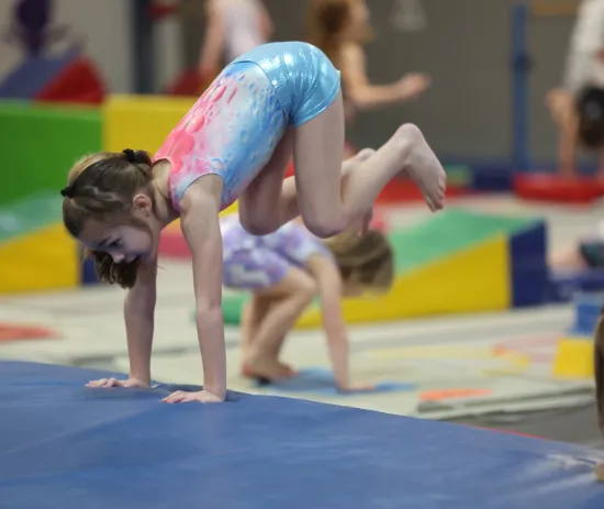 Young gymnasts at Pinnacle Gymnastics in Medina Ohio