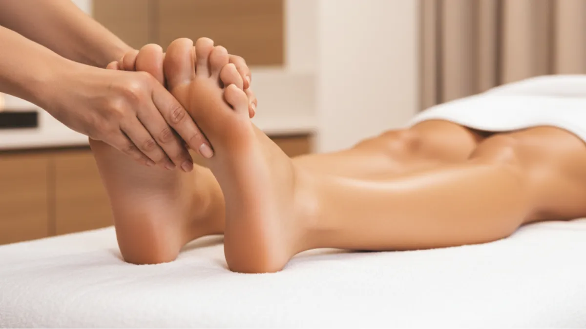 Foot reflexology therapy at Wonderful Massage Holmview