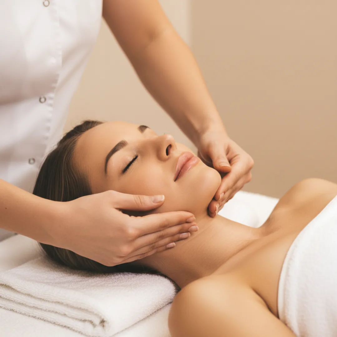 Brightening facial treatment improving skin texture and glow