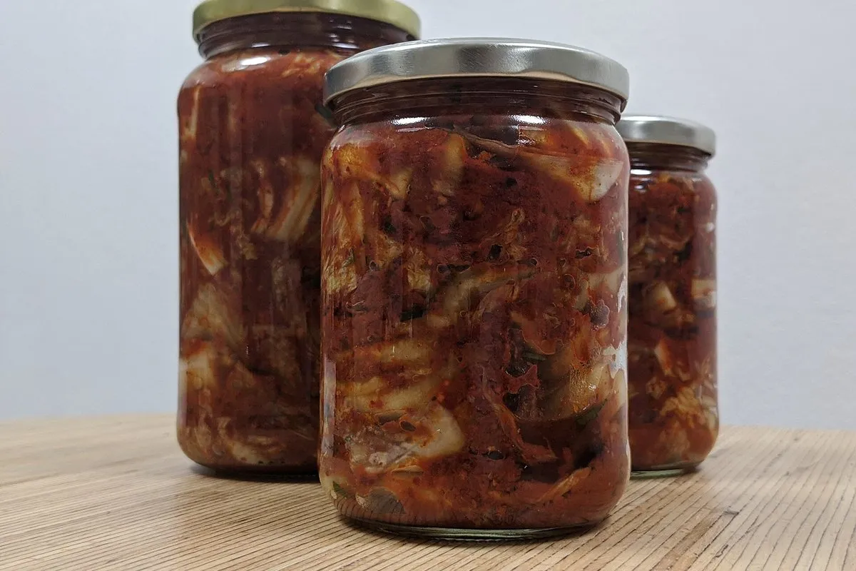 Beginner Napa Kimchi (Brassica rapa subsp. pekinensis): Home Jar