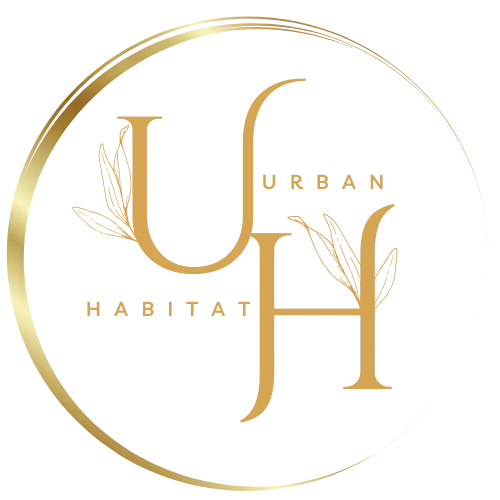 Large decorative letter U with Urban written next to it with a Large decorative letter H with Habitat written next to it.