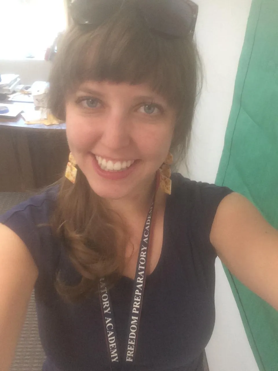 Tara in her new classroom