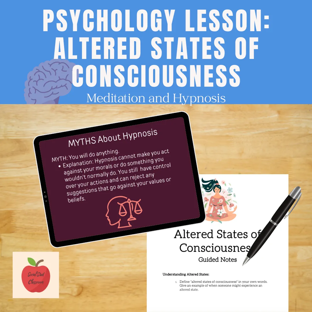 Preview of Psychology lesson: altered states of consciousness