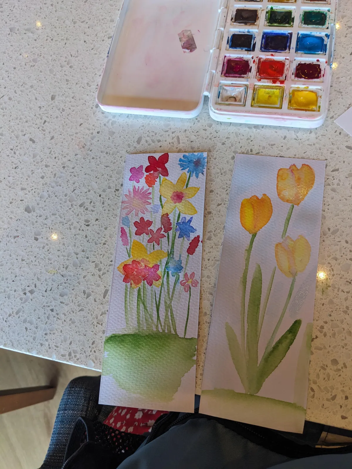 My watercolored bookmarks