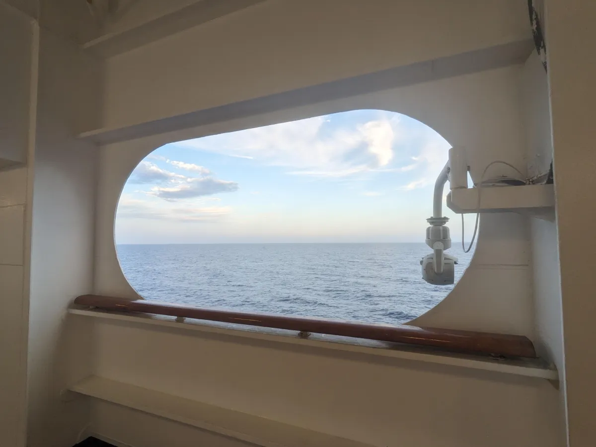View of the ocean from the cruise ship