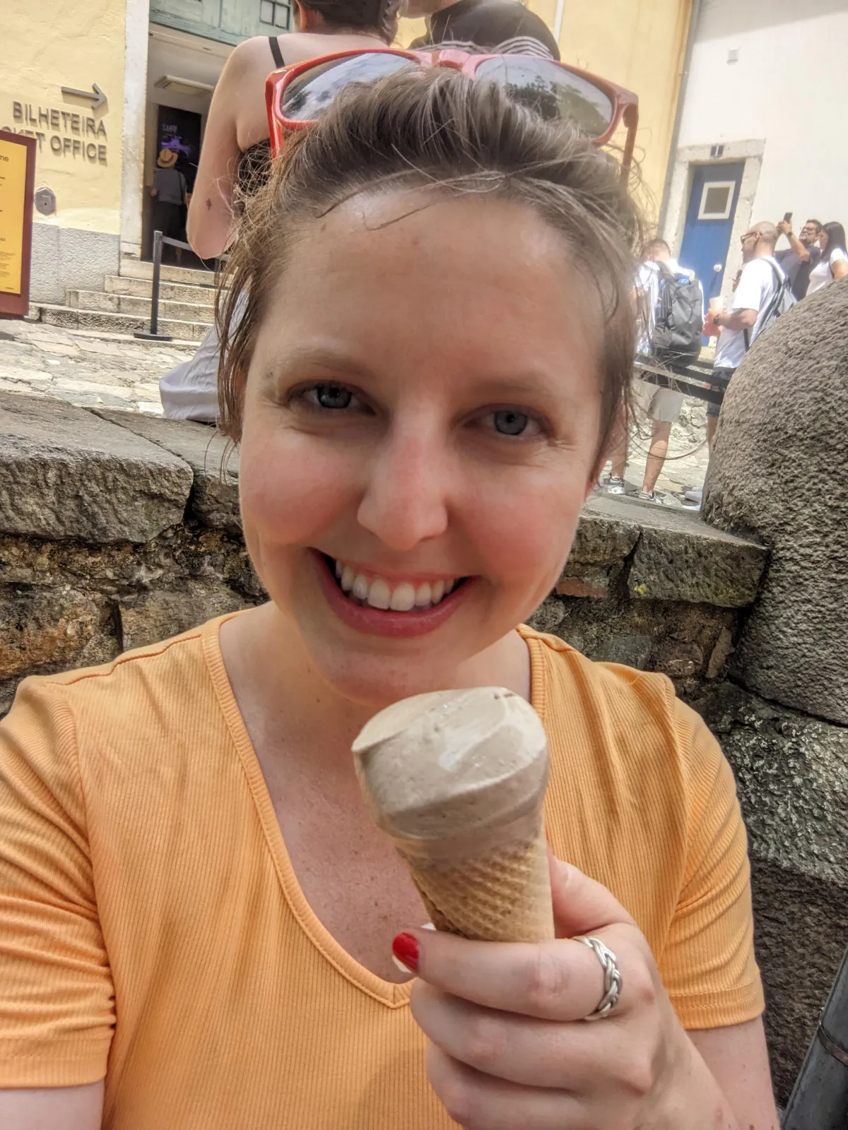 A selfie with my ice cream cone