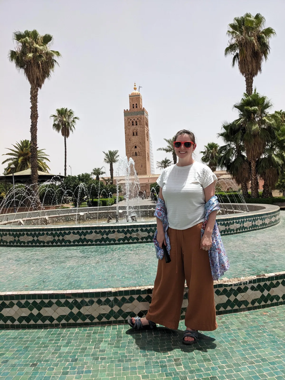 Tara with Koutoubia in the background