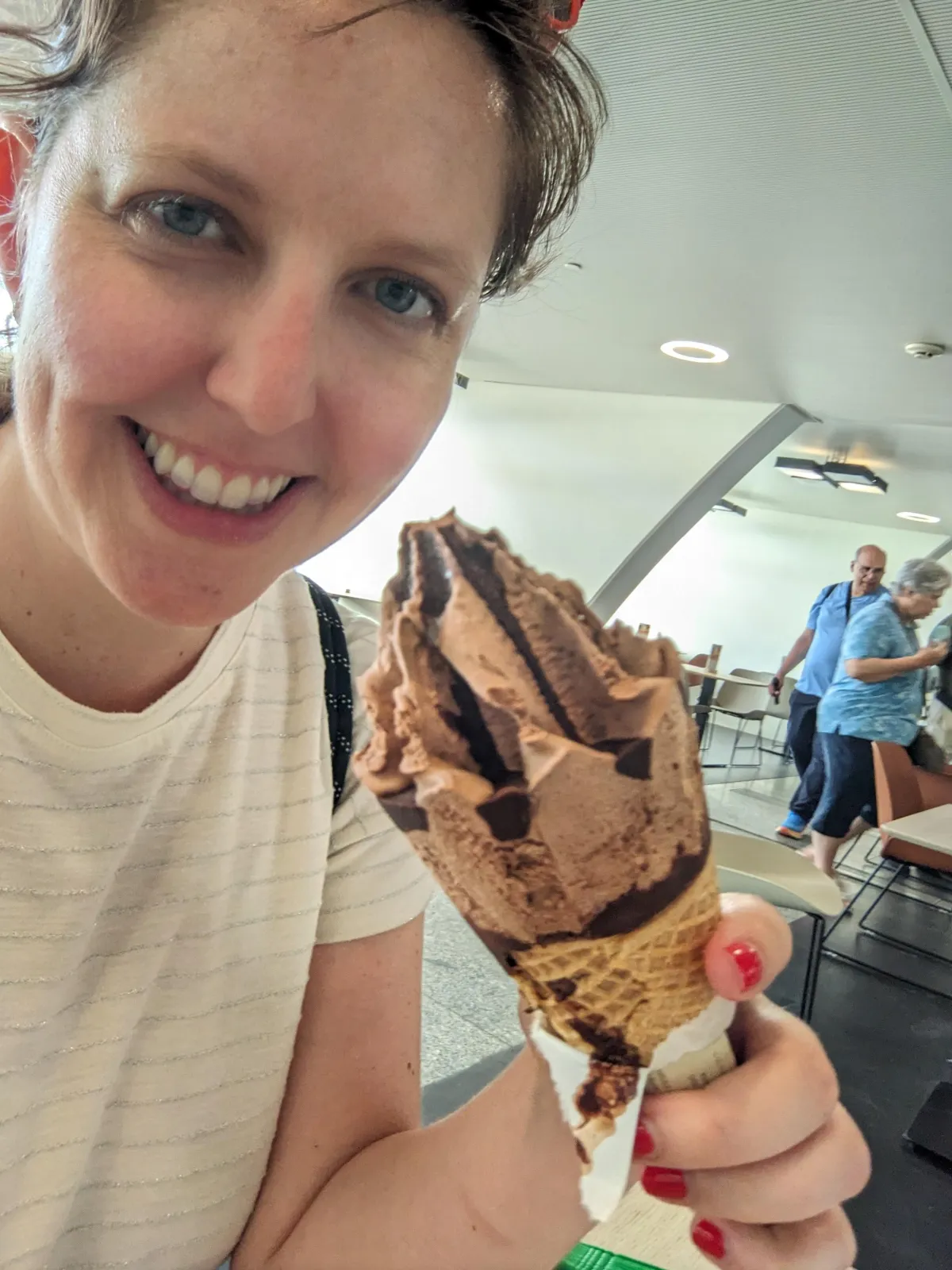Always happy with ice cream, Tara selfie