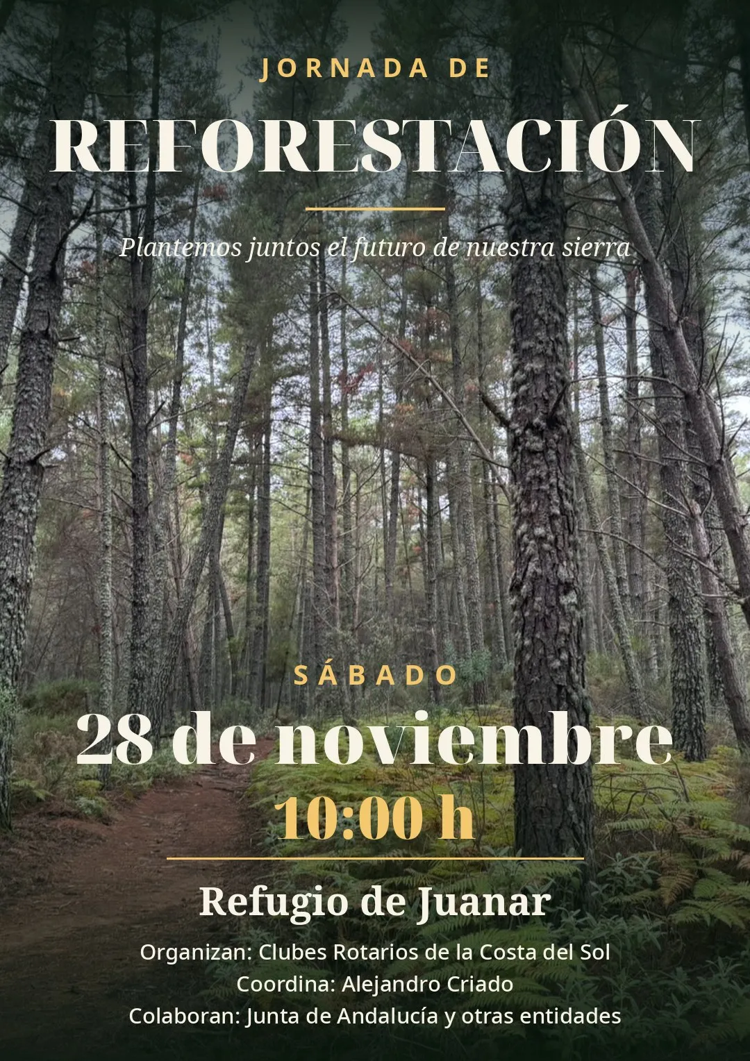 Cartel de la jornada de reforestación