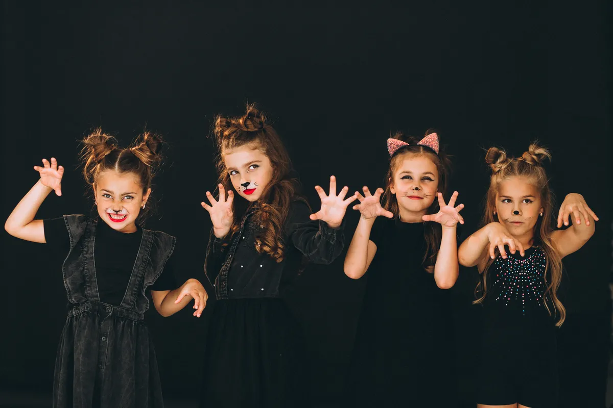 Children in costume in a Fox Dance Academy drama class
