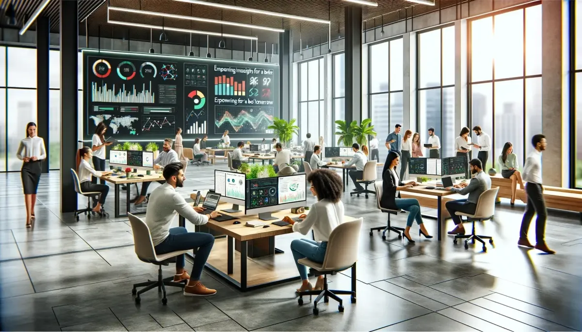 Team collaboration at SHH Group's open-concept office, showcasing innovation, teamwork, and a commitment to sustainable solutions for global impact.