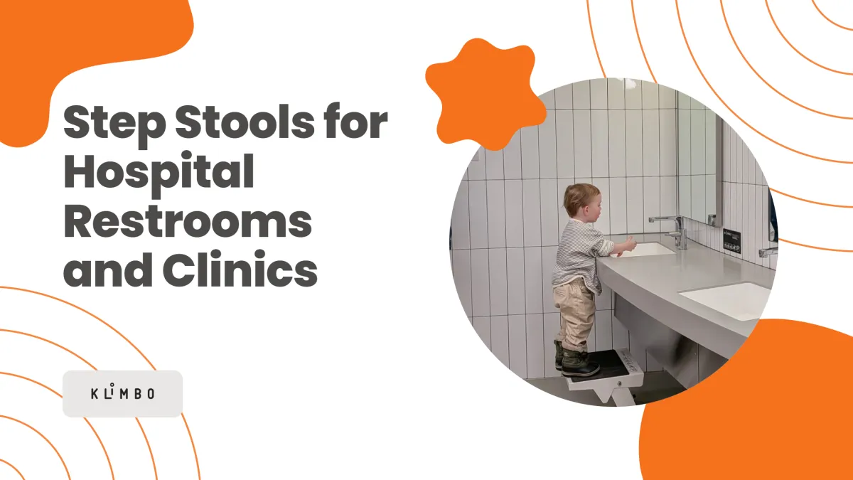 Step stools for hospital restrooms and clinics - Klimbo commercial retractable step stool