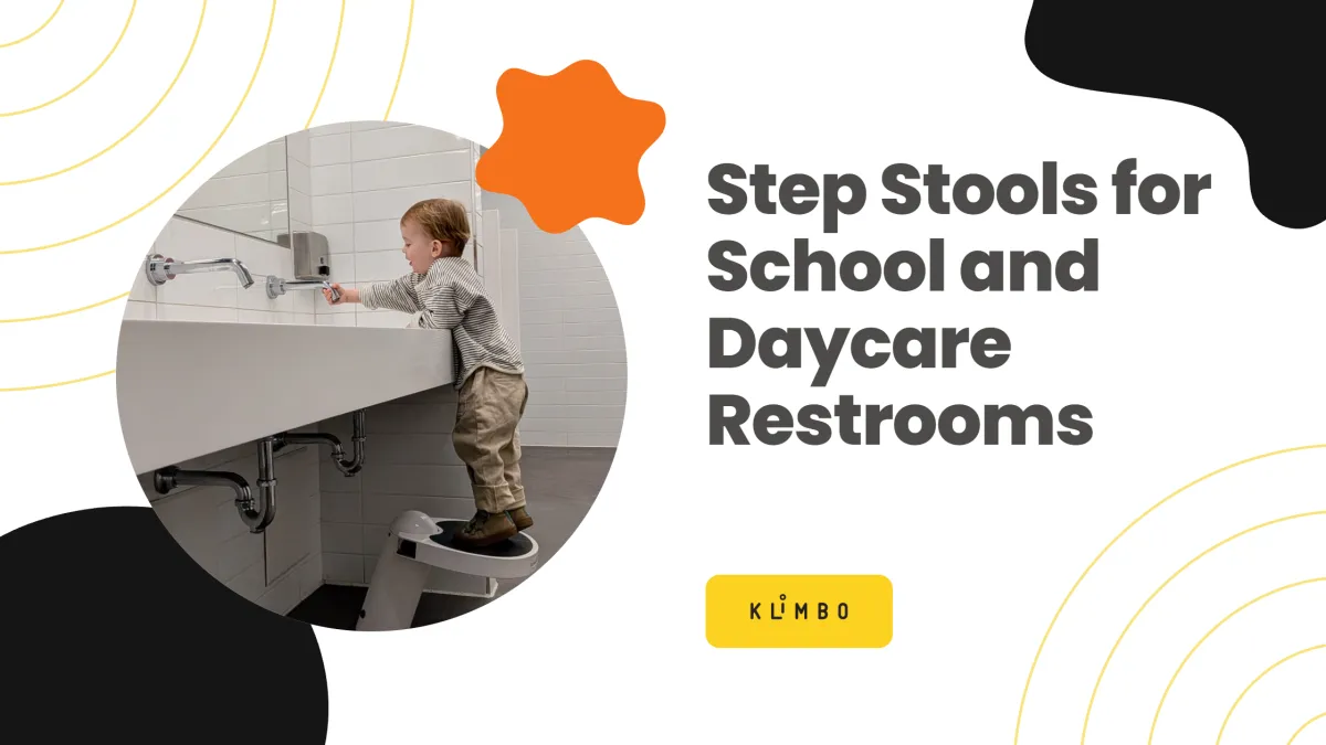 Step stools for school and daycare restrooms - Klimbo commercial retractable step stool