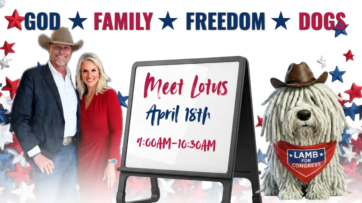 Mark and Janel Lamb with Lotus the dog