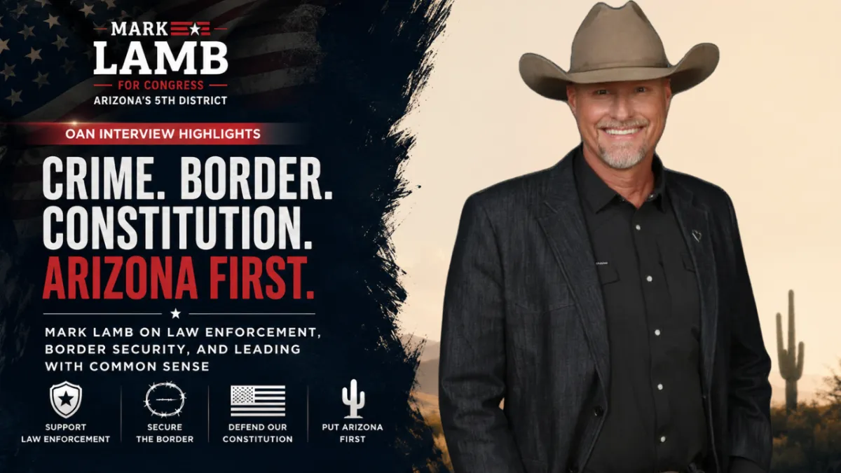 Mark Lamb discusses crime, border security, constitutional rights, and law enforcement during an OAN interview as a candidate for Arizona's 5th Congressional District.