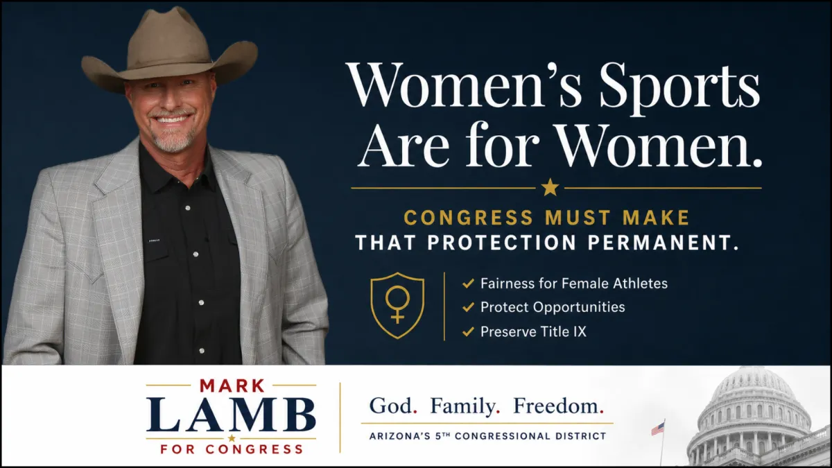 Mark Lamb for Congress advocates protecting women's sports for biological females, preserving Title IX, ensuring fair competition for female athletes, and supporting permanent congressional action to protect opportunities for women in sports.