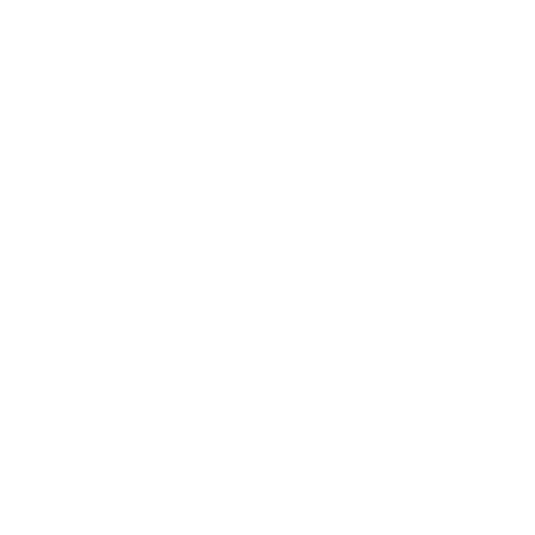 Minimalist blue outline icon of a computer monitor or diagnostic scanner, underlined by short diagonal lines