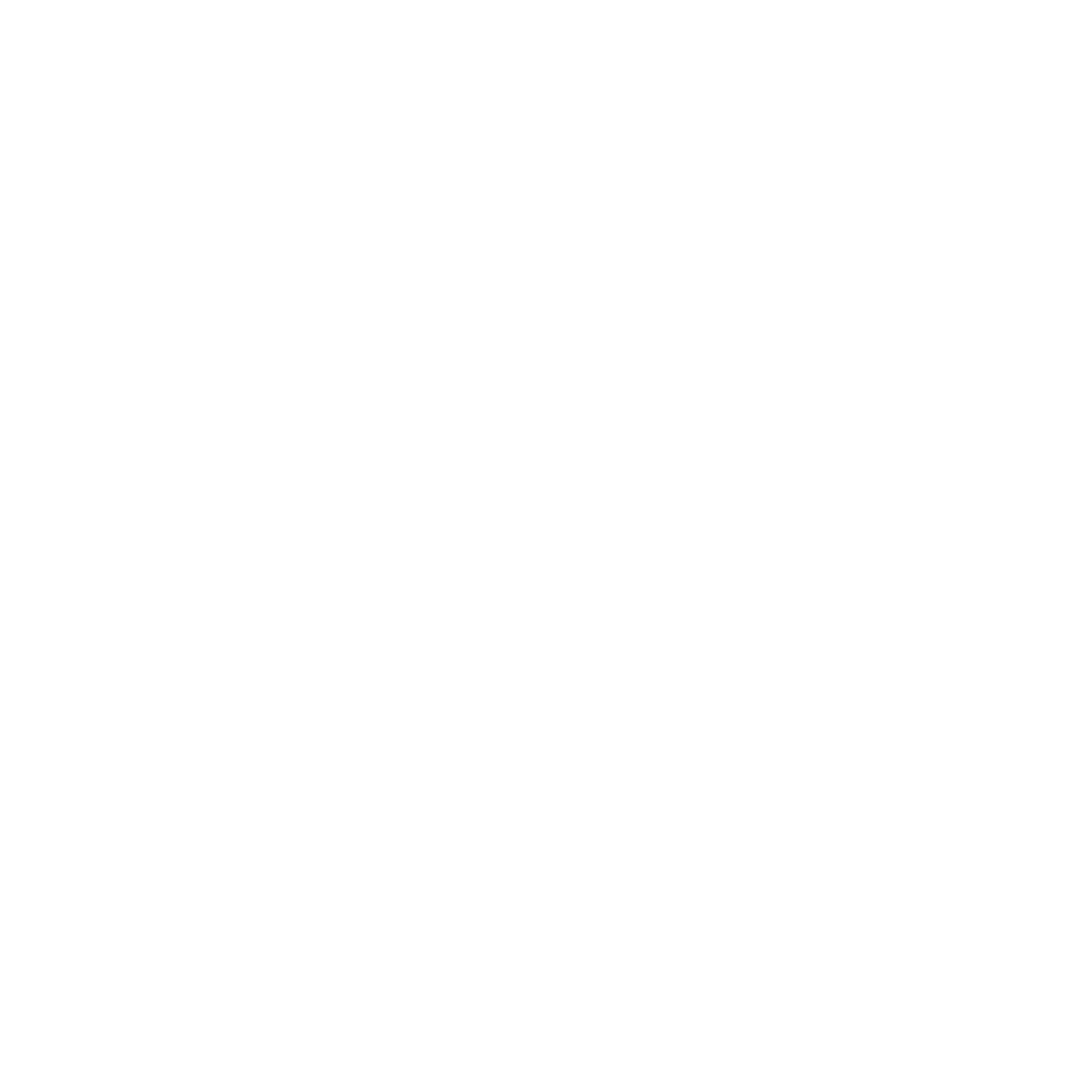 Minimalist blue outline icon of a steering wheel or mechanical part, underlined by short diagonal lines