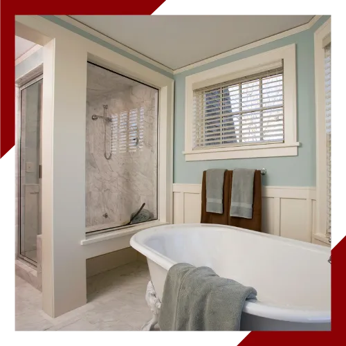 Custom vanity and storage in a renovated Richmond bathroom