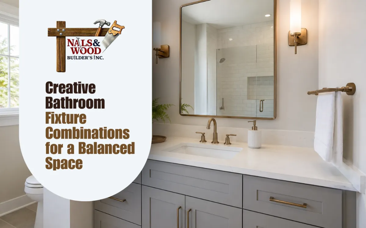 Modern bathroom fixture combinations with a clean vanity and matching hardware