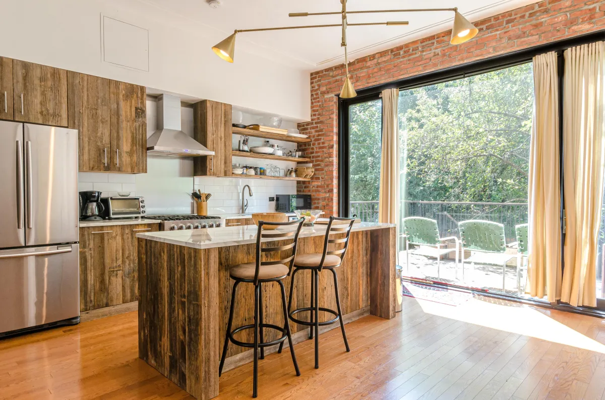 Completed Cape May County kitchen remodel with wood cabinets