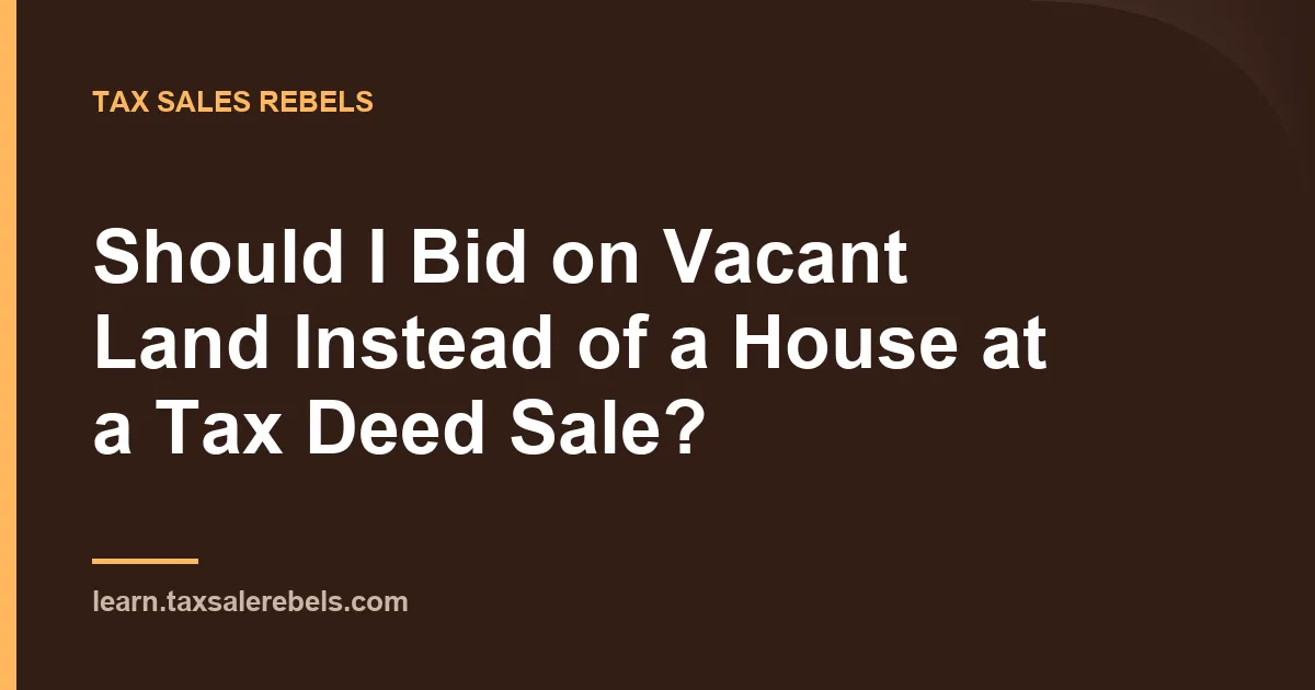 Should I Bid on Vacant Land Instead of a House at a Tax Deed Sale?