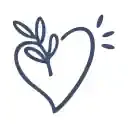 blue icon showing a heart wit a branch growing out of it.