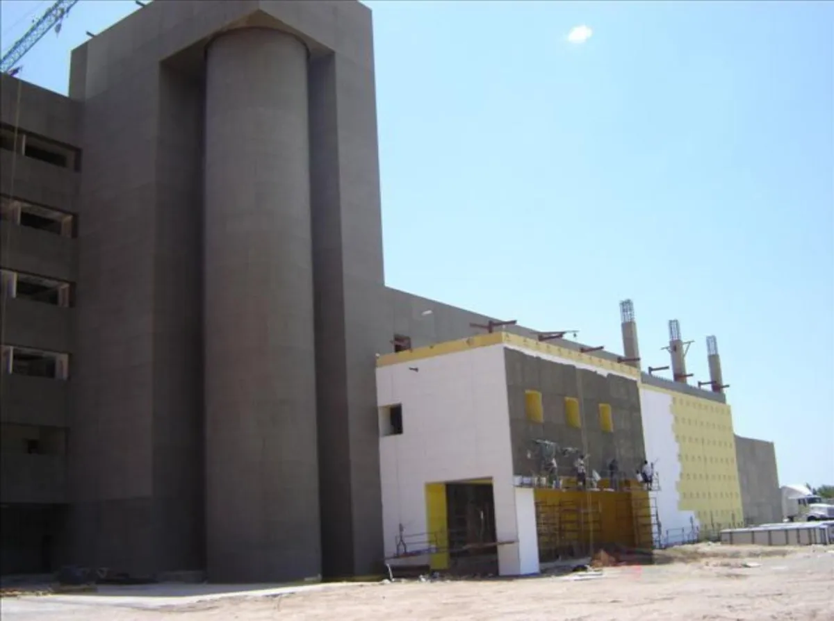 blue and white painted building