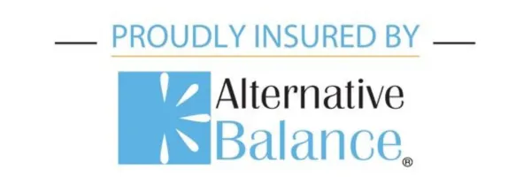 This is a logo confirming that Kimberly is insured with Alternative Balance