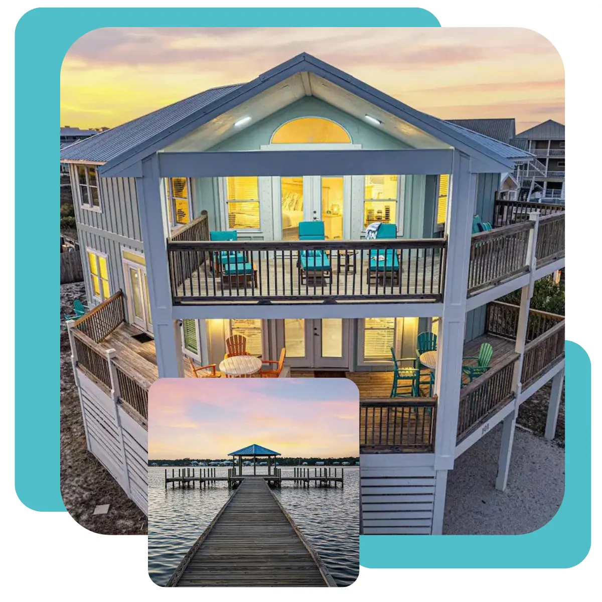 At Dune Just Fine, enjoy a cozy Gulf Shores beach stay with beach-view balconies, 3 luxury bathrooms, bedrooms, and roomy living spaces for 8 adults and 4 kids. Outside, savor al fresco dining, games, and fireside chats by the beach and attractions.