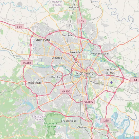 richmond virginia service area map for house cleaning coverage