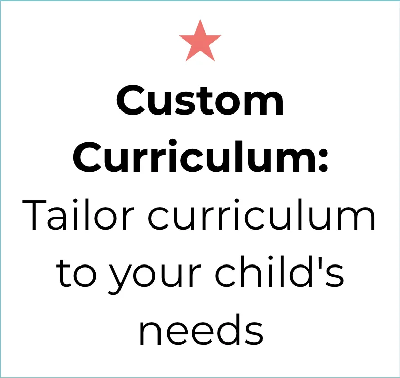 Custom Curriculum: Tailor curriculum to your child's needs