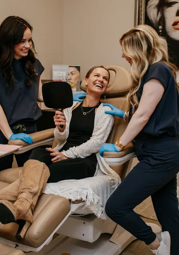 Client receiving expert facial treatment