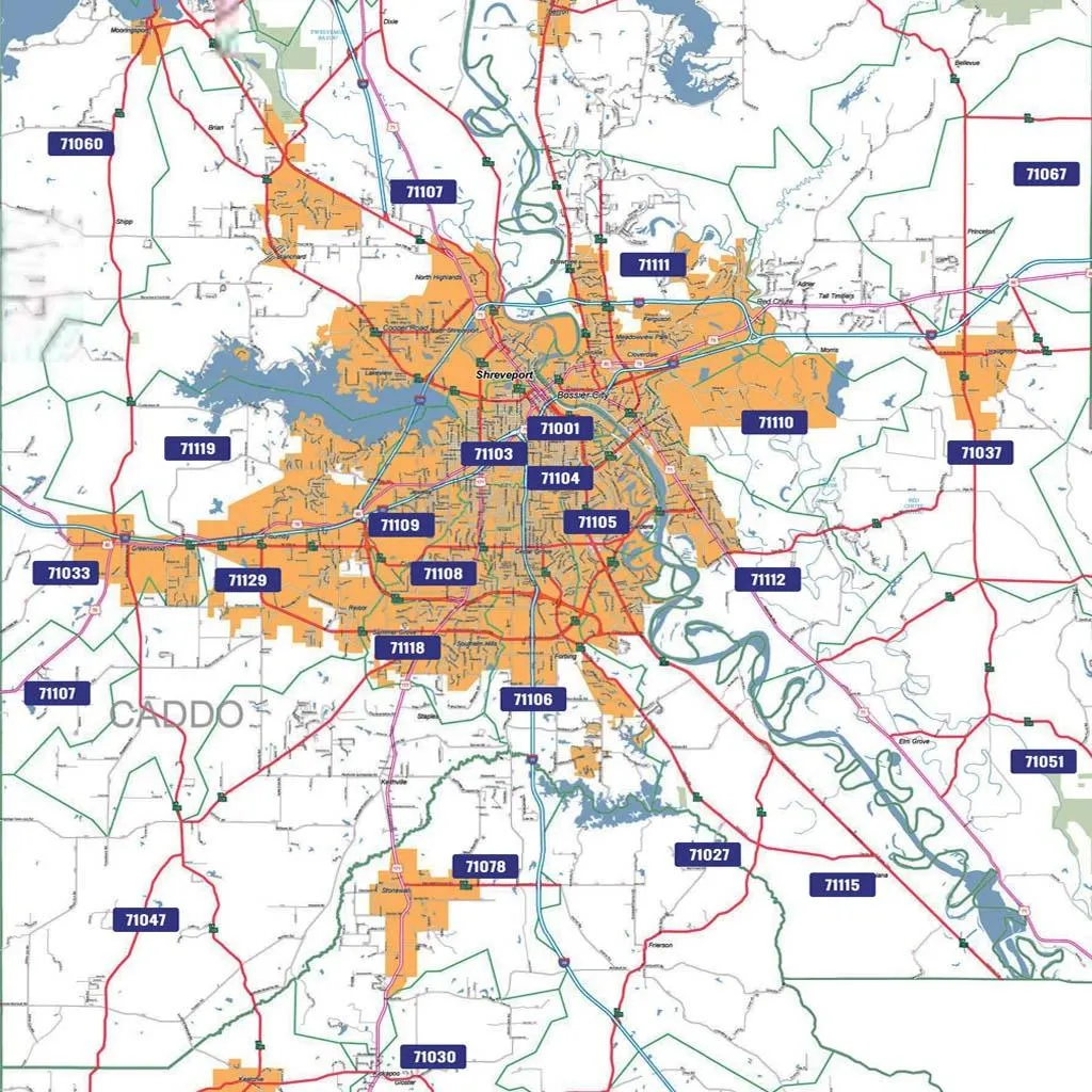 Shreveport Bossier City Map