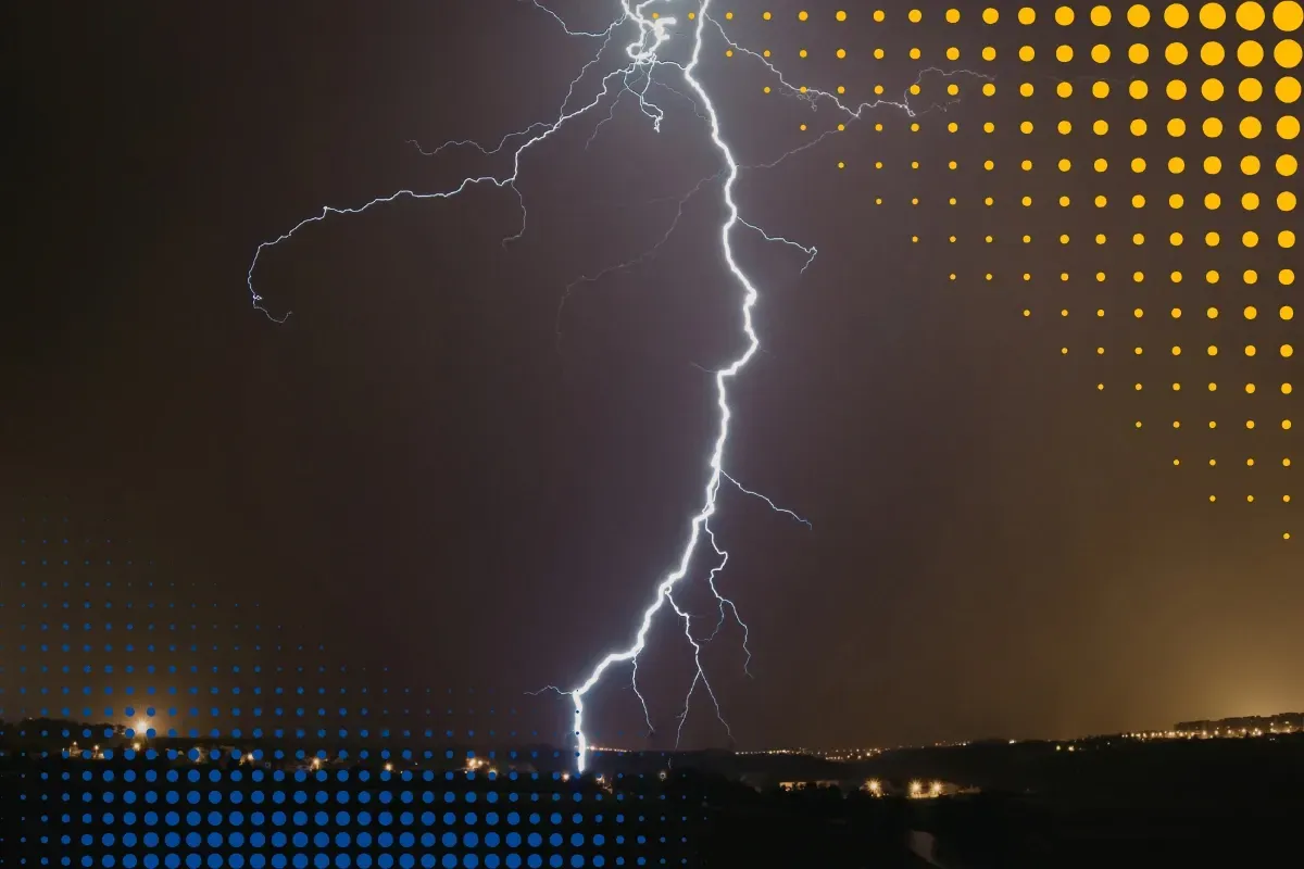 Lightning striking Birmingham