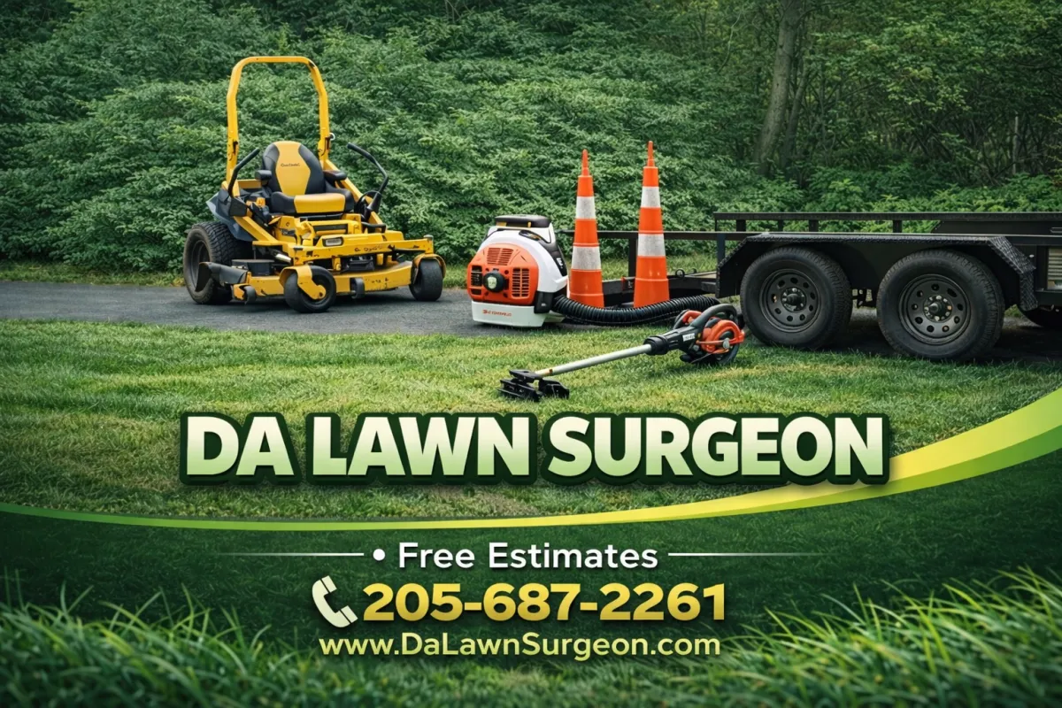 Yard cleanup services in Birmingham AL leaf removal debris cleanup overgrown yard cleanup by Da Lawn Surgeon
