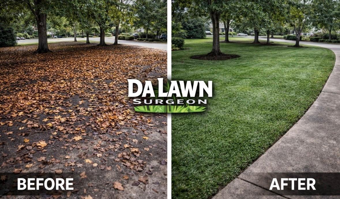 Yard cleanup services in Birmingham AL leaf removal debris cleanup overgrown yard cleanup by Da Lawn Surgeon