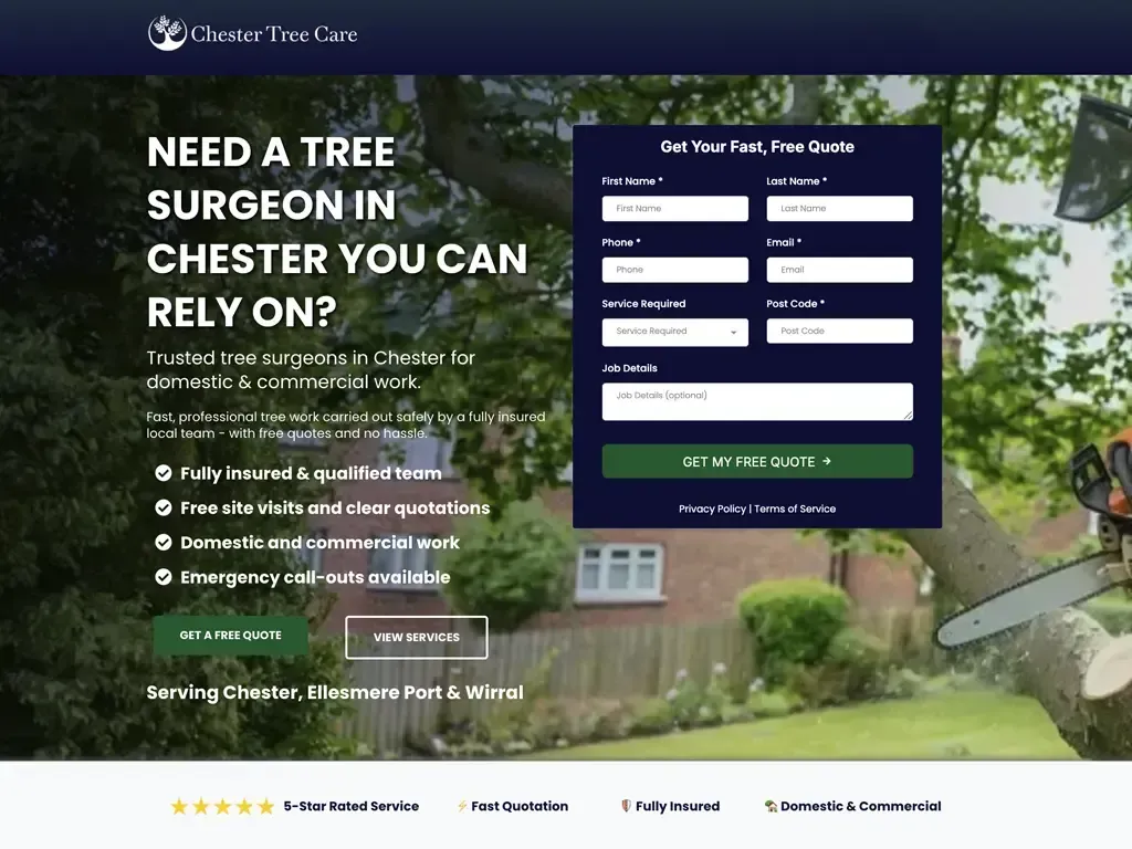 Chester Tree Surgeon Website