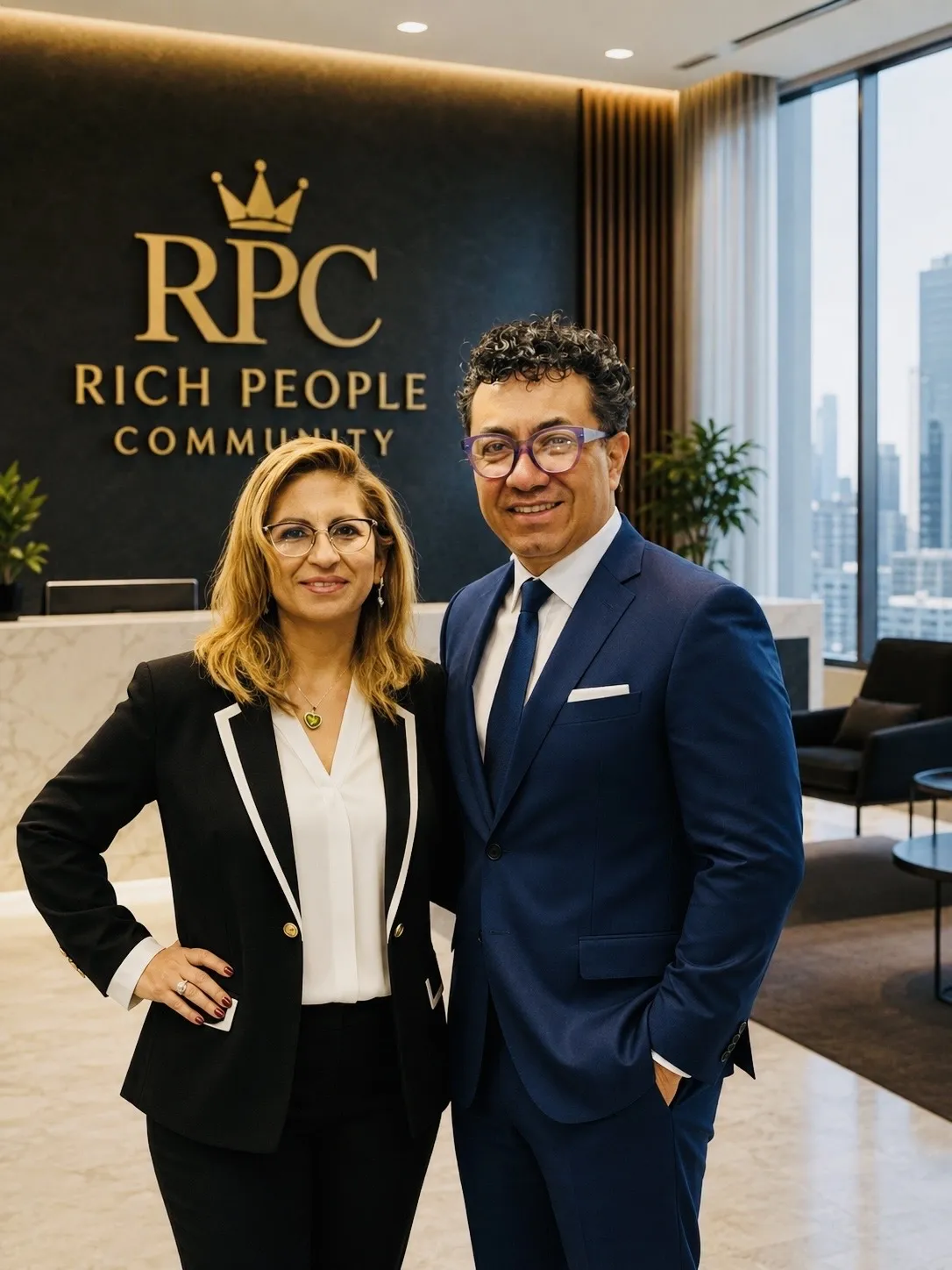 Executive networking and high-level strategy session in a luxury environment