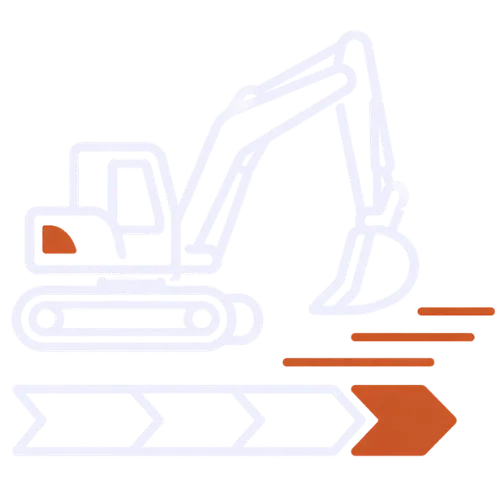 Faster progress icon showing JF Groundworks plant helping jobs move quickly and efficiently