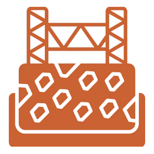 Foundation preparation icon representing groundwork for extensions, structures and outbuildings by JF Groundworks in Kirkcudbright and Dumfries and Galloway